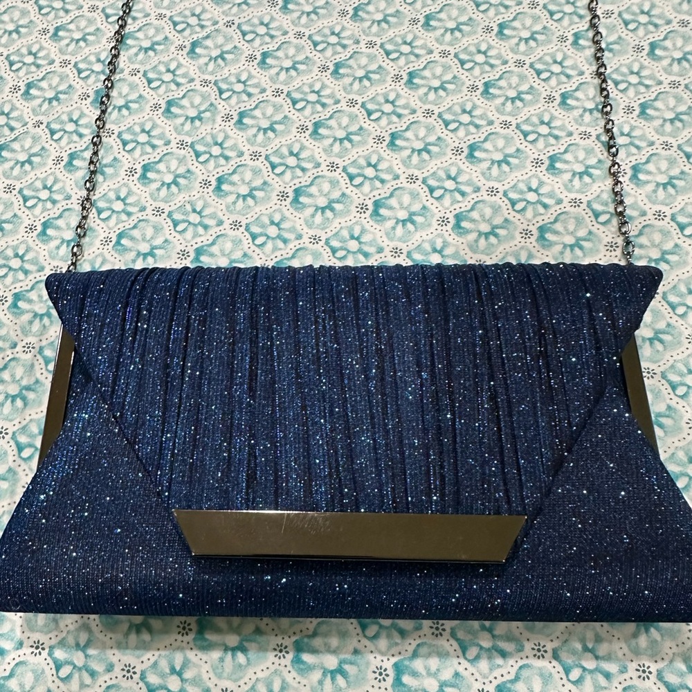 Dark Navy clutch bag chic and sparkly